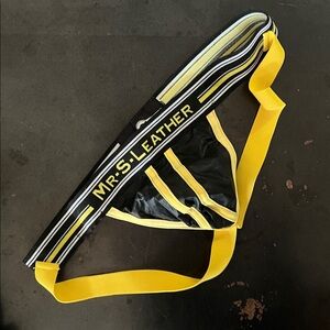 Mr. S Leather Yellow and Black Jockstrap
